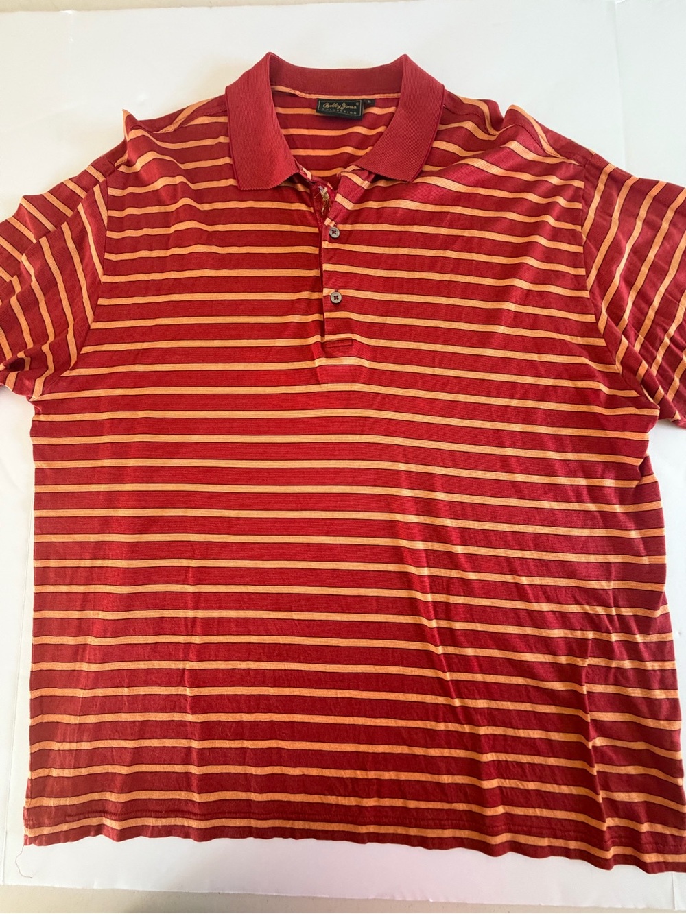Bobby Jones Red and Orange Striped Polo
